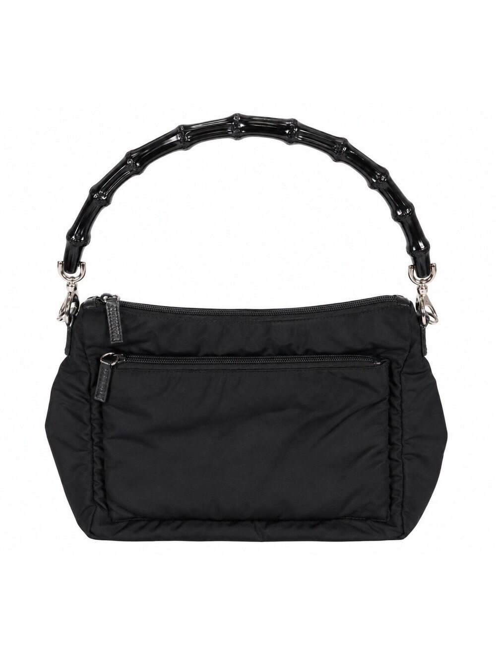 GUCCI Bamboo Shoulder Bag Hand Bag Leather Black One handle Purse